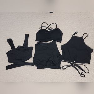 Assorted Black Crop Tops Bralette